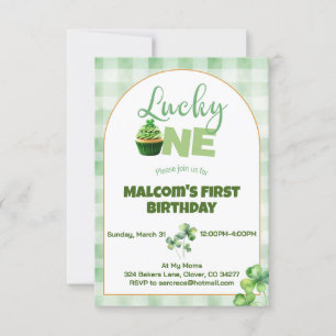 Patty's Lucky One Cupcoa First Birthday Inbjudningar