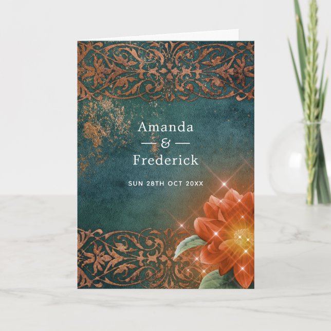 Påtvingande Fantasy Vintage bröllop Program (Framsida)