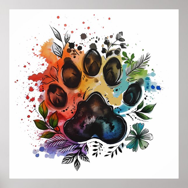 Pau Print Boho Watercolor Poster (Framsidan)