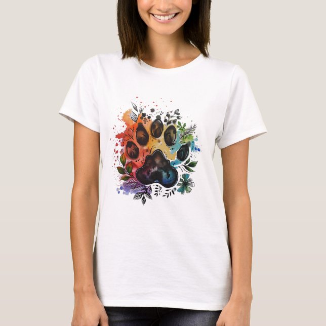 Pau Print Boho Watercolor T Shirt (Framsida)