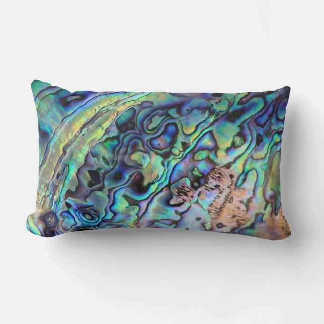 Paua abalone snäcka pelare lumbarkudde (Framsida)