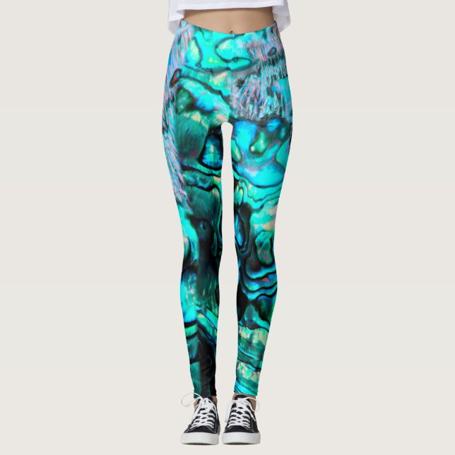Paua Abalone-snäckans naturliga utformning Leggings (Framsida)