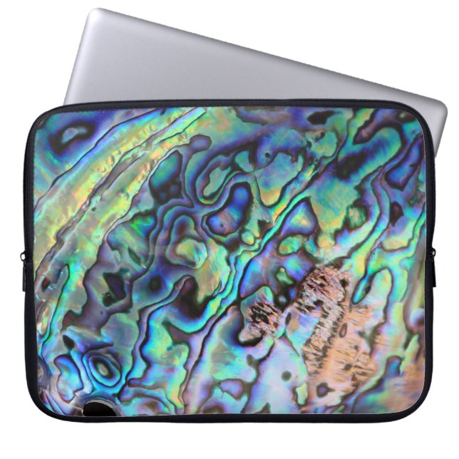 Paua abalone vacker snäcka neoprene sleeve (Framsidan)