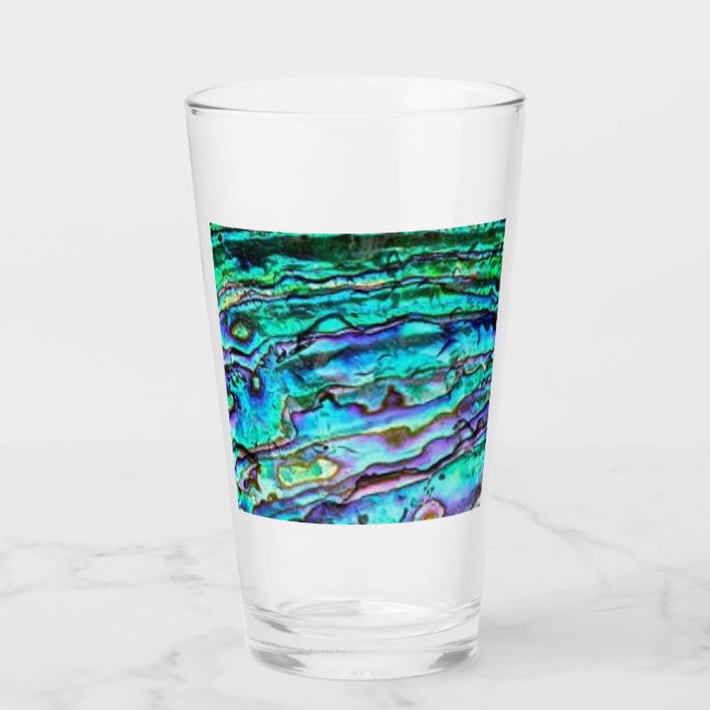 Paua Snäcka Abalone Glass tumör Glaskopp (Framsida)