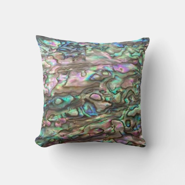 Paua Snäcka Abalone Natural Cushion Pillow Kudde (Framsida)