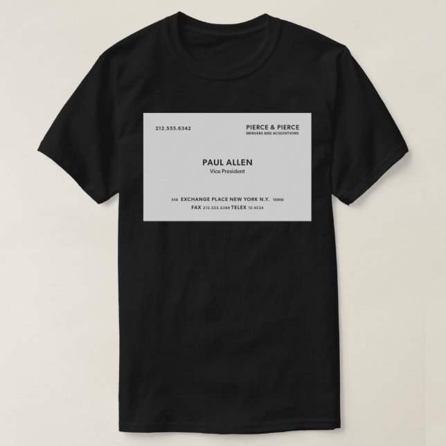 Paul Allen Business Card Sticker T Shirt (Design framsida)