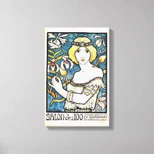 Paul Berthon Salon Des Cent Vintage Art nouveau Canvastryck