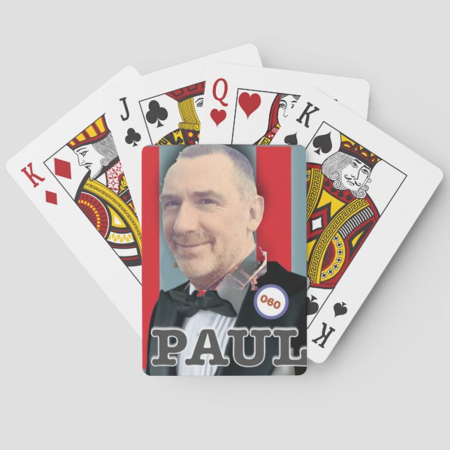 Paul Birthday Image - 60 6 cm Round Badge Square  Casinokort (Baksidan)
