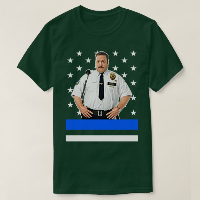 Paul Blart Mall Cop Thick Blue Line T Shirt (Design framsida)