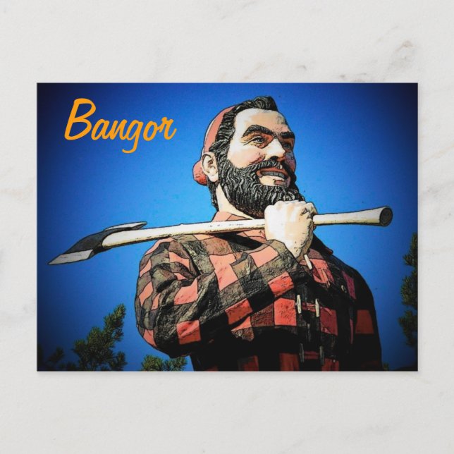 Paul Bunyan i Bangor Postcard Vykort (Framsida)