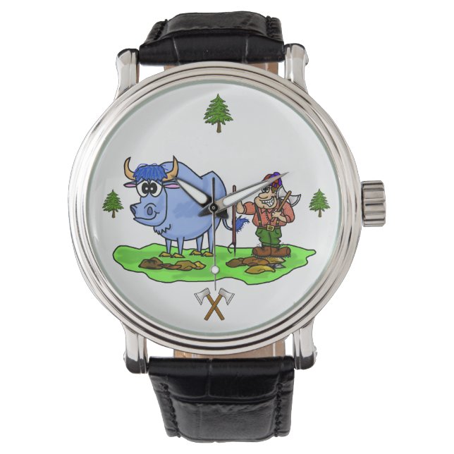 Paul Bunyan och Babe Blue Ox Watch Ver. 2 Armbandsur (Framsida)