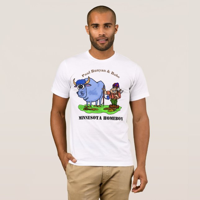 Paul Bunyan och Babe Minnesota Homeboy T-shirt (Hel framsida)
