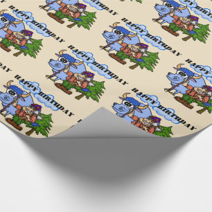 Paul Bunyan och Babe sjalen för blåttoxegåva Presentpapper
