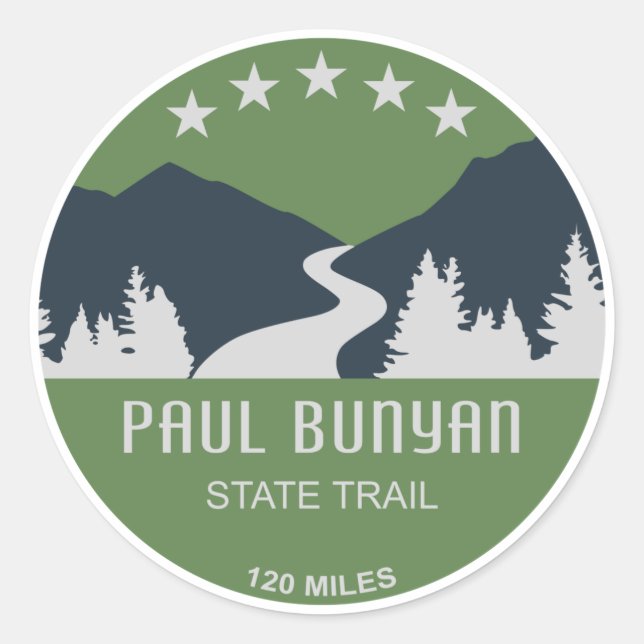 Paul Bunyan State Trail Runt Klistermärke (Framsida)