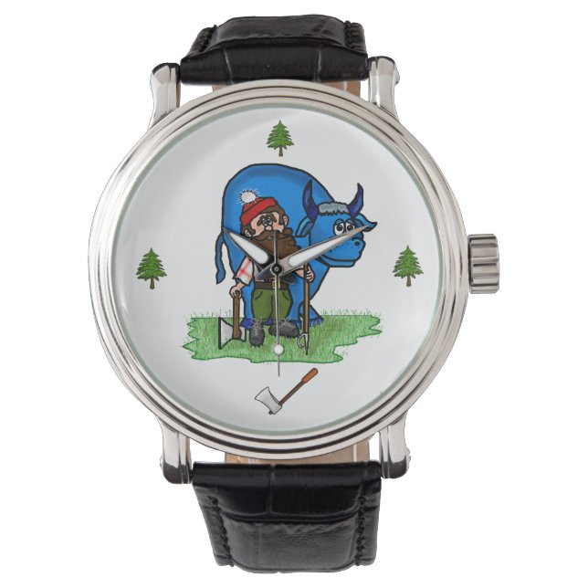 Paul Bunyan Watch med Träd och Ax Armbandsur (Framsida)