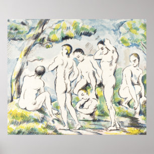 Paul Cézanes kubist Prelud, Bathers Painting Poster