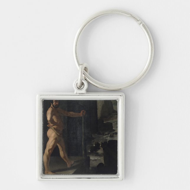 Paul Cezanne | Apotheosis av Delacroix Fyrkantig Silverfärgad Nyckelring (Framsidan)