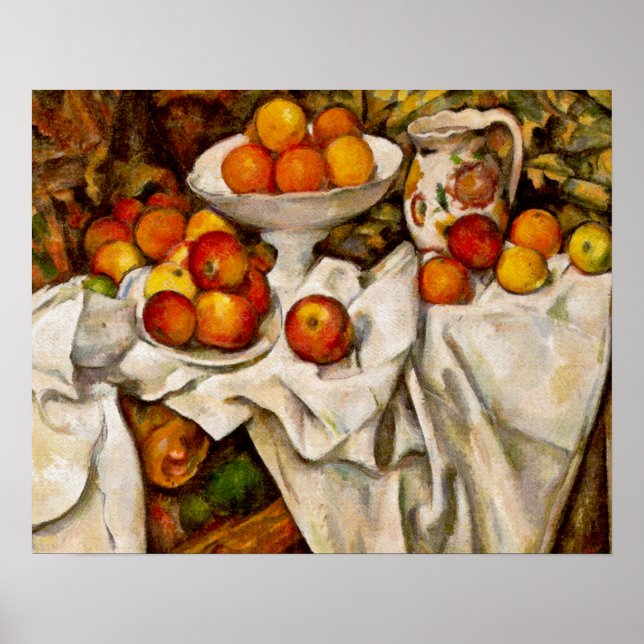 Paul Cezanne Äpplen Apelsiner Tryck Impressionism (Framsidan)
