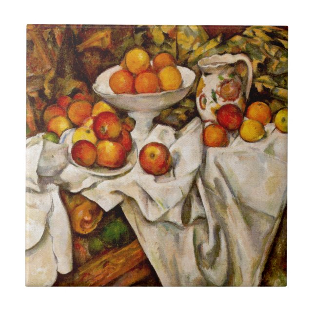 Paul Cezanne Äpplen Apelsiner Tryck Impressionism Kakelplatta (Framsidan)