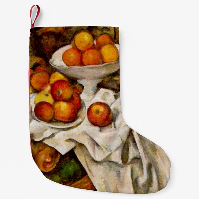 Paul Cezanne Äpplen Apelsiner Tryck Impressionism Liten Julstrumpa (Framsidan)