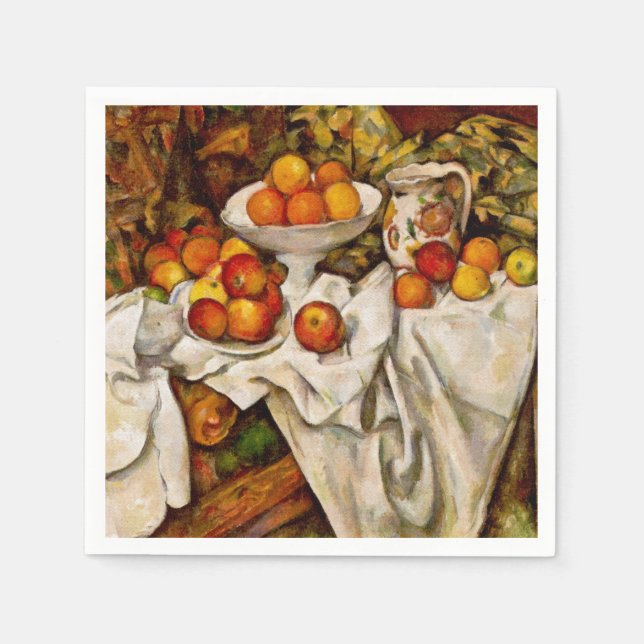 Paul Cezanne Äpplen Apelsiner Tryck Impressionism Pappersservett (Framsidan)