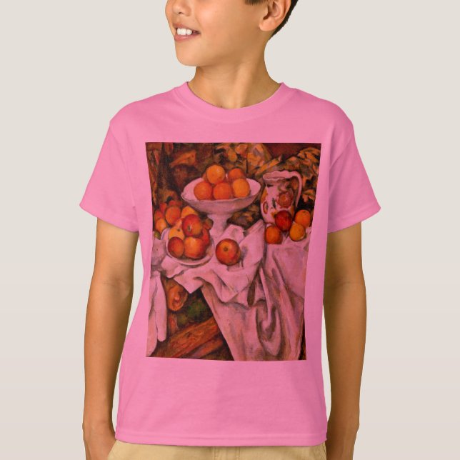 Paul Cezanne Äpplen Apelsiner Tryck Impressionism Tee (Framsida)