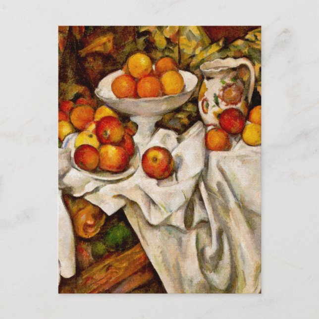 Paul Cezanne Äpplen Apelsiner Tryck Impressionism Vykort (Framsida)