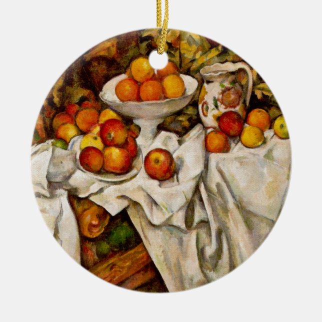 Paul Cézanne - Äpplen och Apelsiner Julgransprydnad Keramik (Framsidan)