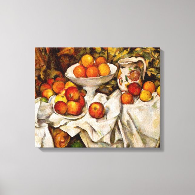 Paul Cezanne Apples Oranges Impressionism Canvastryck (Framsida)