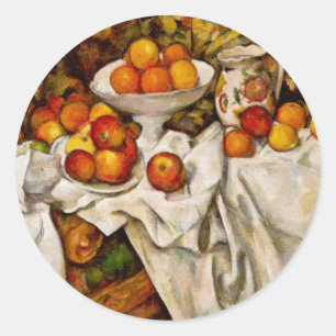 Paul Cezanne Apples Oranges Impressionism Runt Klistermärke