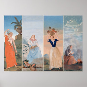 Paul Cezanne är de fyra sjöarna Poster