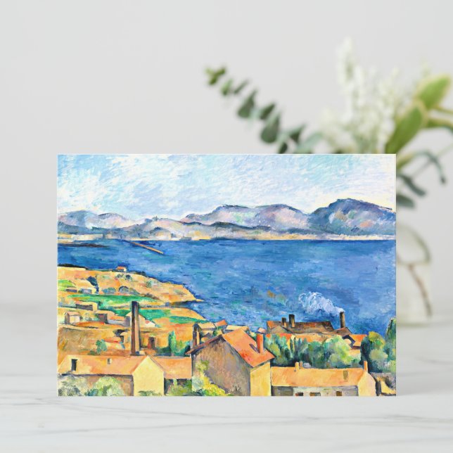 Paul Cezanne art, The Bay of Marseilles Kort (Stående Fram)