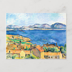 Paul Cezanne art, The Bay of Marseilles Postcard Vykort