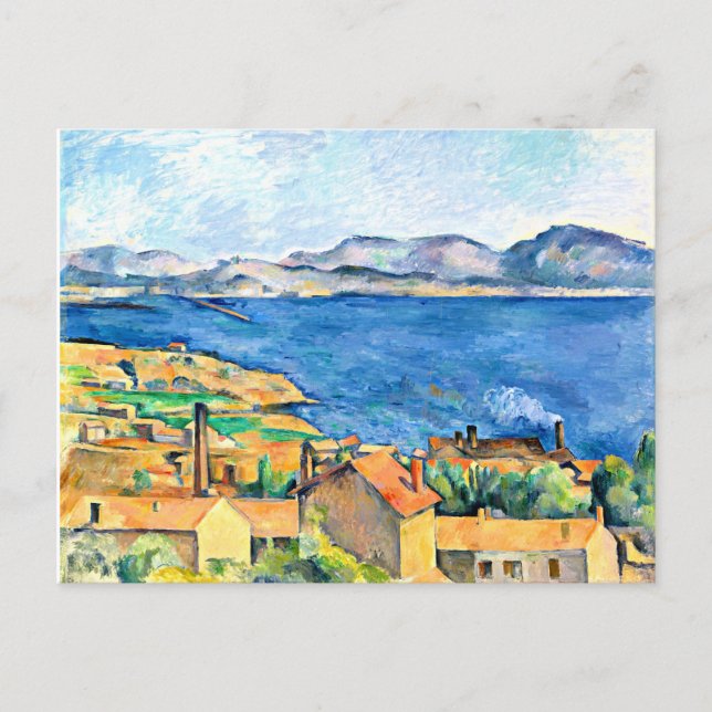 Paul Cezanne art, The Bay of Marseilles Postcard Vykort (Framsida)