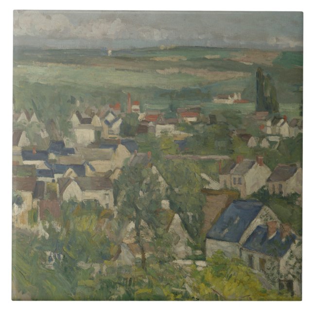 Paul Cezanne - Auvers, Panoramic View Kakelplatta (Framsidan)