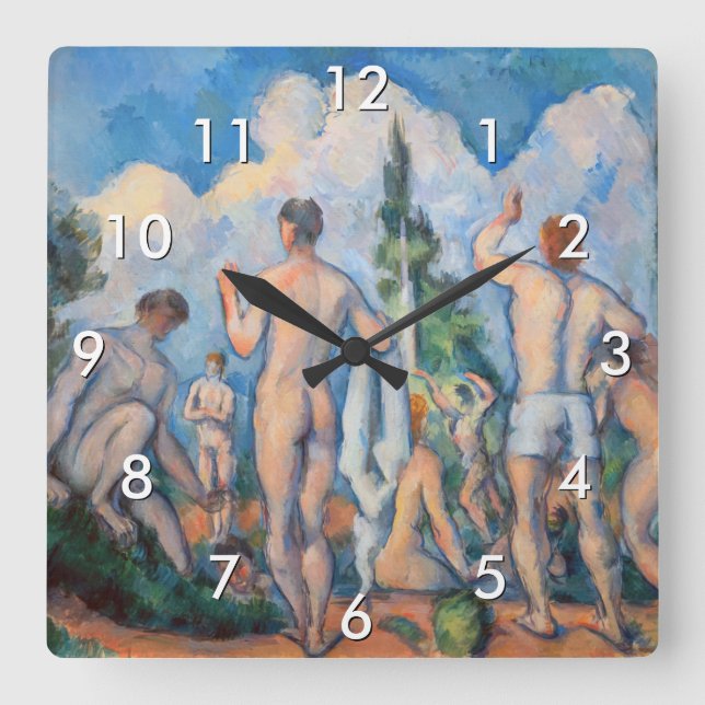 Paul Cezanne - Badande Fyrkantig Klocka (Framsida)