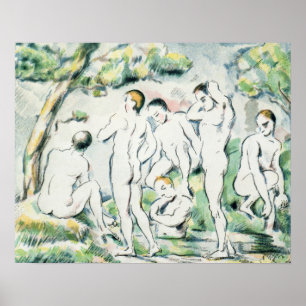 Paul Cezanne badarna som är lilla pläterar Poster