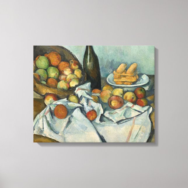Paul Cezanne - Basket i äpplen Canvastryck (Framsida)