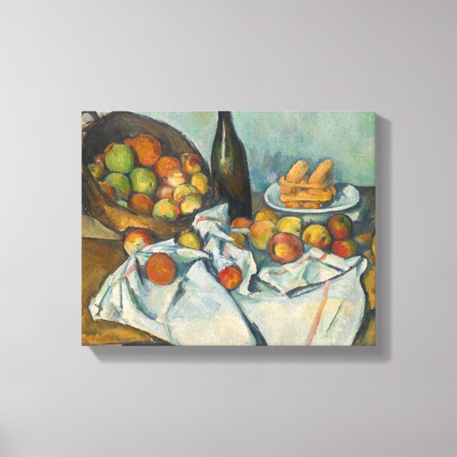 Paul Cezanne - Basket i äpplen Canvastryck (Framsida)
