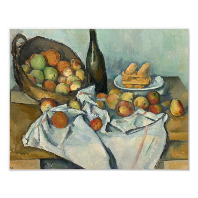 Paul Cezanne - Basket i äpplen Fototryck (Framsidan)