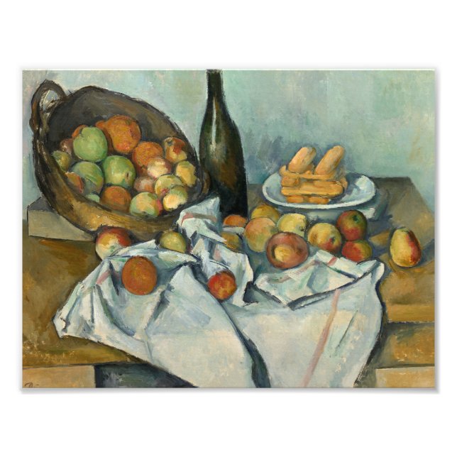 Paul Cezanne - Basket i äpplen Fototryck (Framsidan)