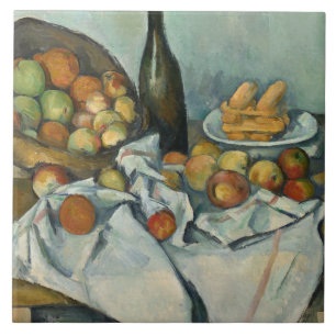 Paul Cezanne - Basket i äpplen Kakelplatta