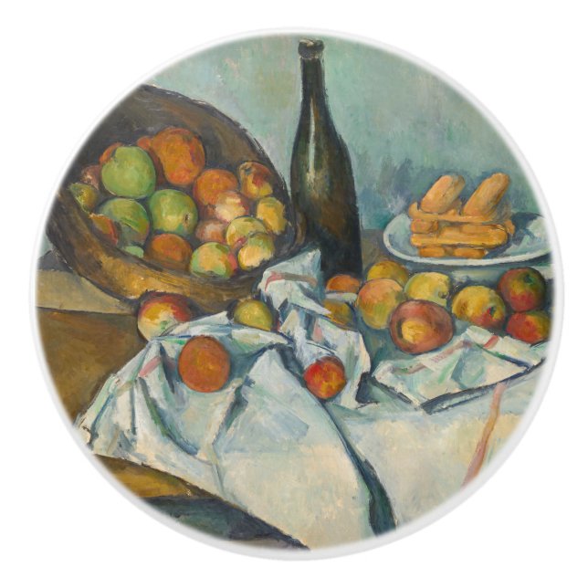 Paul Cezanne - Basket i äpplen Knopp (Framsidan)