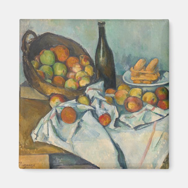 Paul Cezanne - Basket i äpplen Magnet (Framsidan)