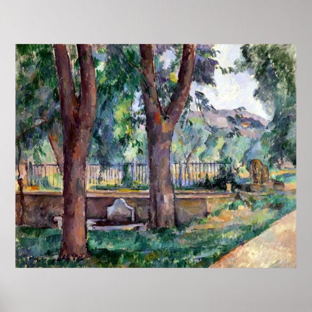 Paul Cezanne Bassäng vid Jas de Bouffan Poster (Framsidan)