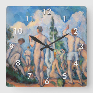 Paul Cezanne - Bathers Fyrkantig Klocka