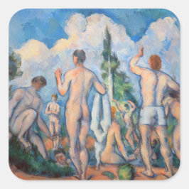 Paul Cezanne - Bathers Fyrkantigt Klistermärke