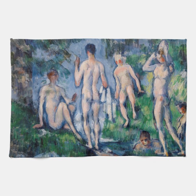 Paul Cezanne - Bathers-gruppen Kökshandduk (Horisontell)
