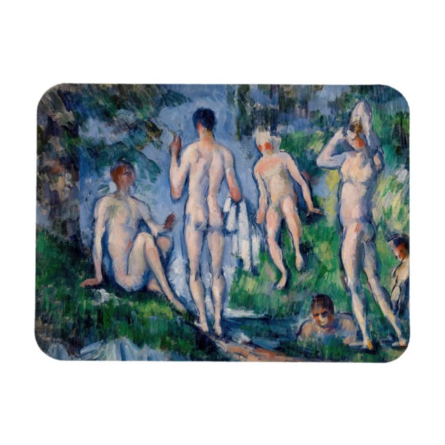 Paul Cezanne - Bathers-gruppen Magnet (Horisontell)