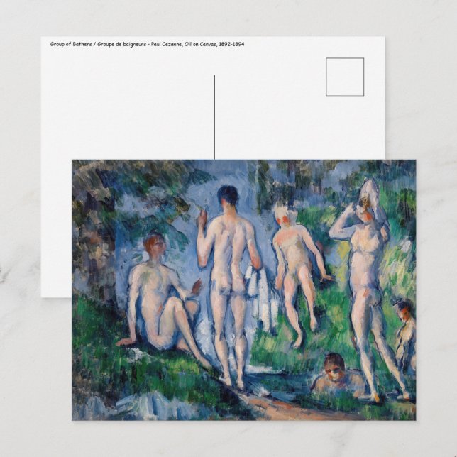 Paul Cezanne - Bathers-gruppen Vykort (Fram/baksida)